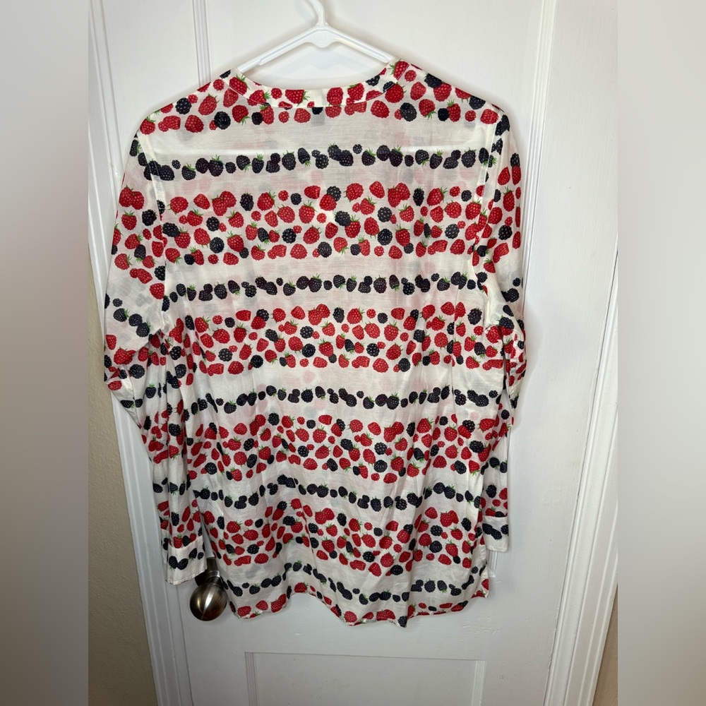 New NWT J.Crew Berry print popover shirt size 10 - Picture 5 of 5